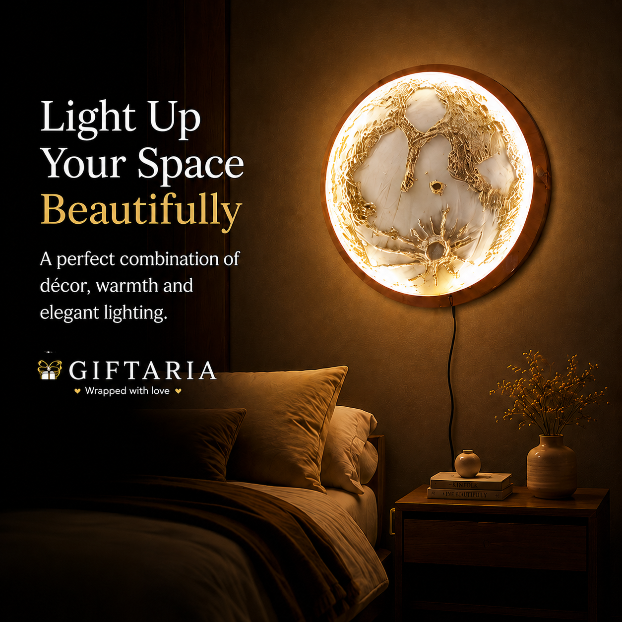 Modern Moon Decorative Night Lamp – 12 Inch