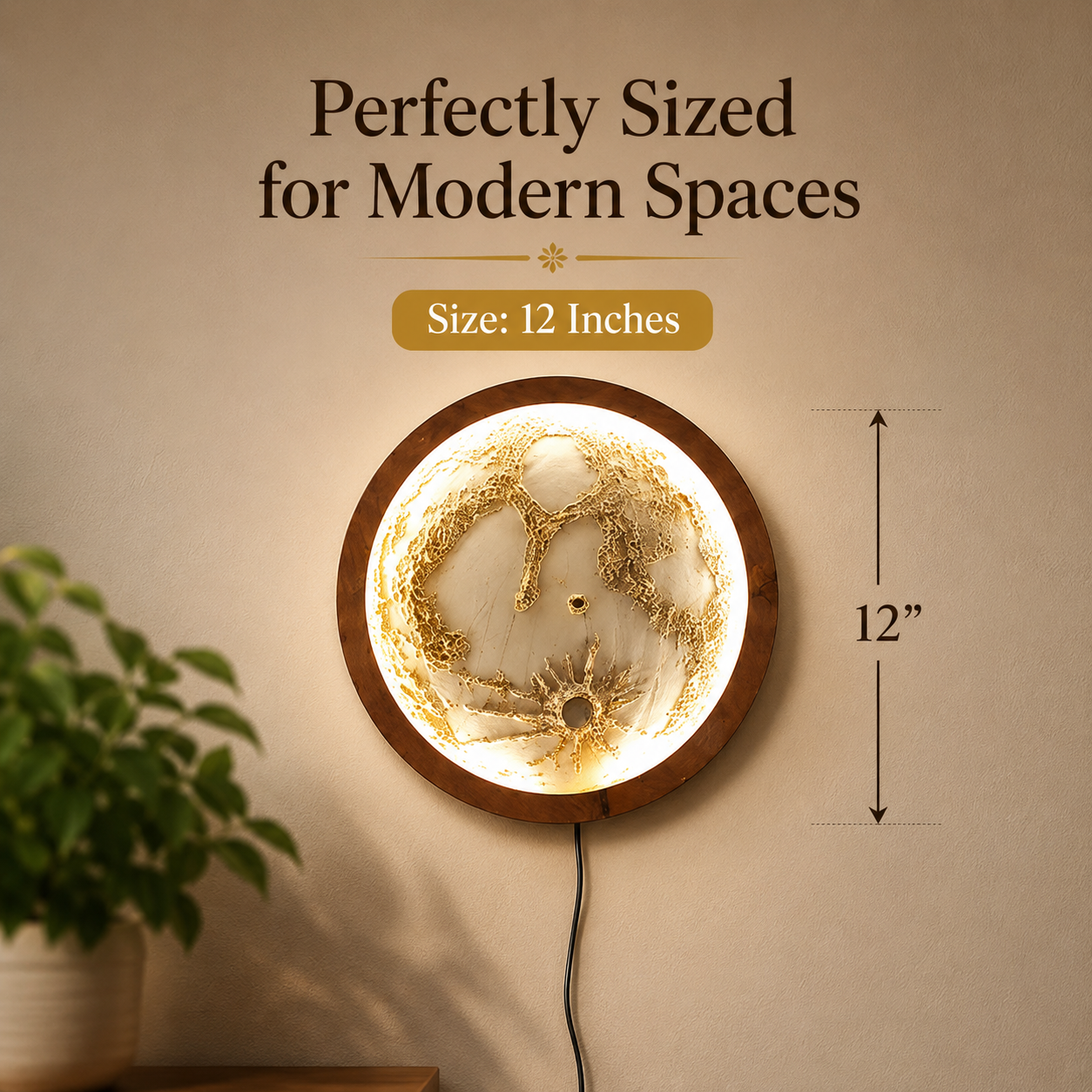 Modern Moon Decorative Night Lamp – 12 Inch