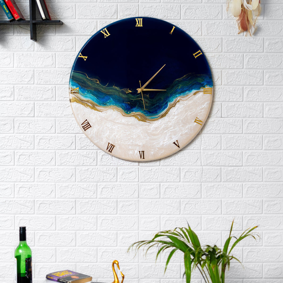 Azure Current handmade resin clock — room inspiration