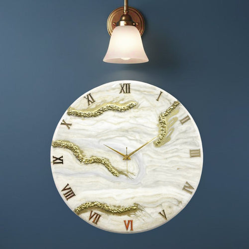 Dune Pearl handmade resin clock — styled product view